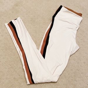 Splits59 Red and Black Striped Legging in Cream